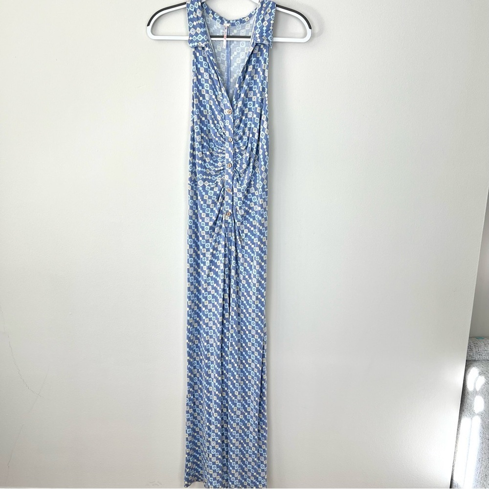 Free People Shayla Printed Halter 70s Flare Leg Jumpsuit - Picture 4 of 10